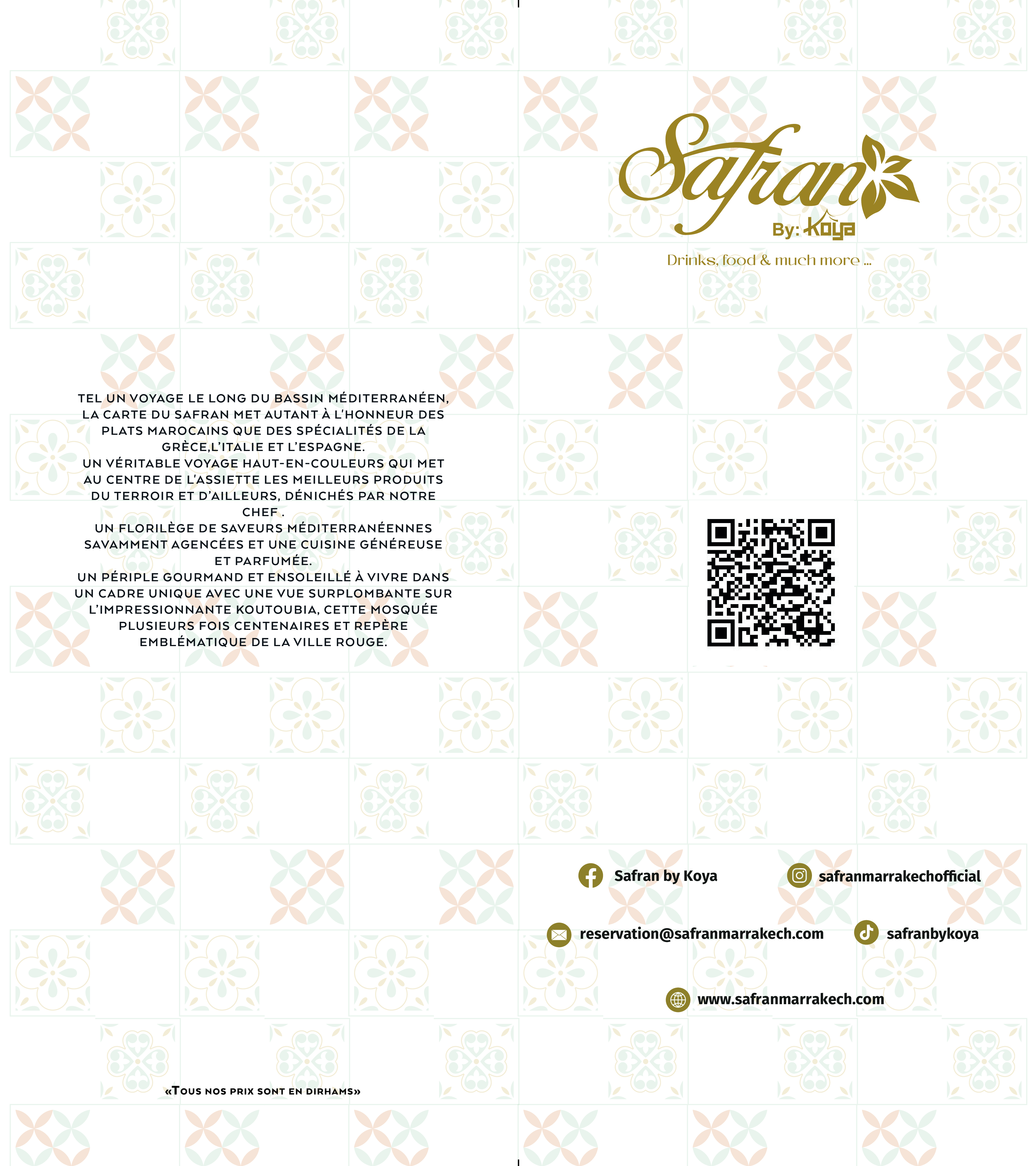 Safran by Koya menu page 2