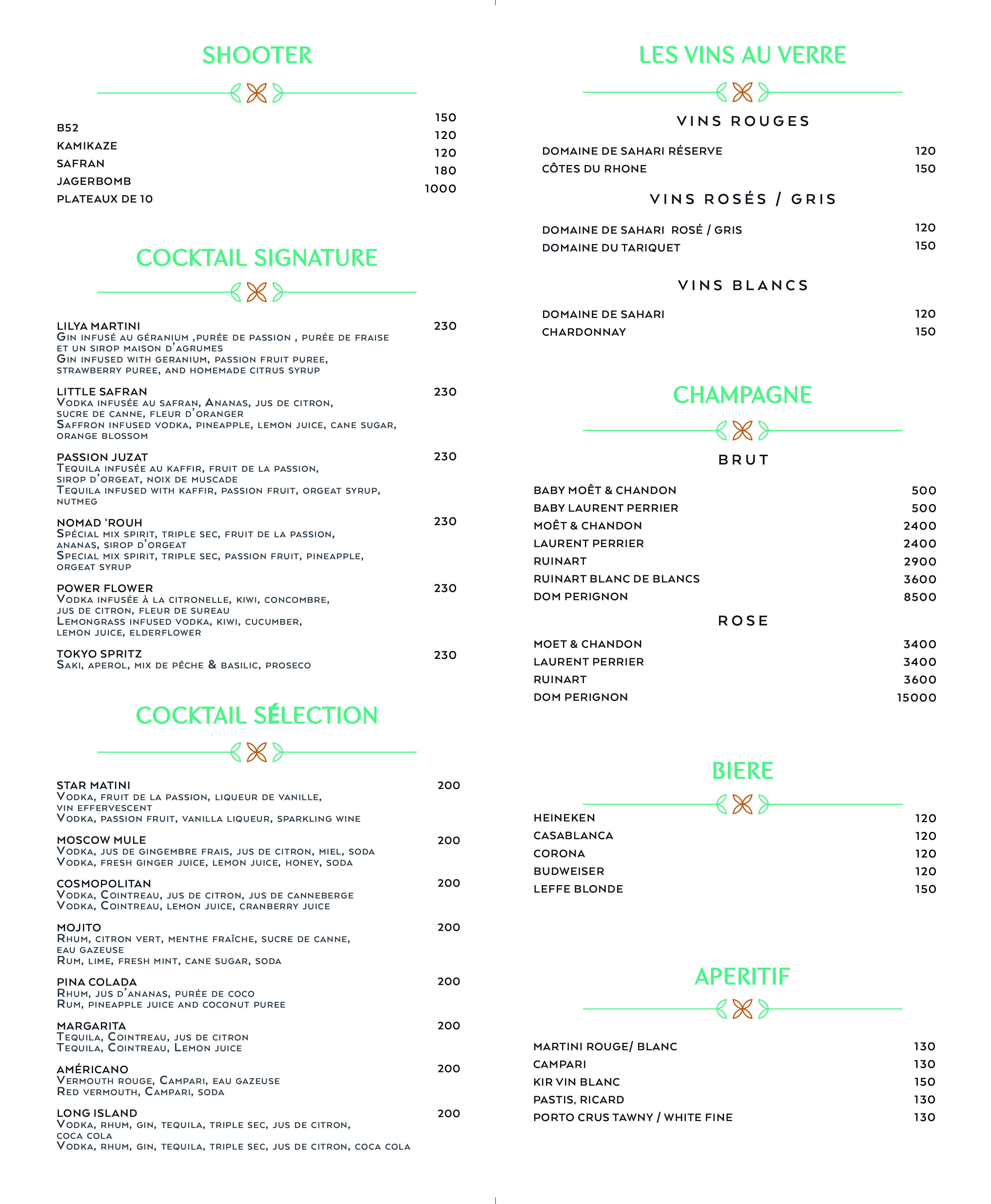 Safran by Koya menu page 7