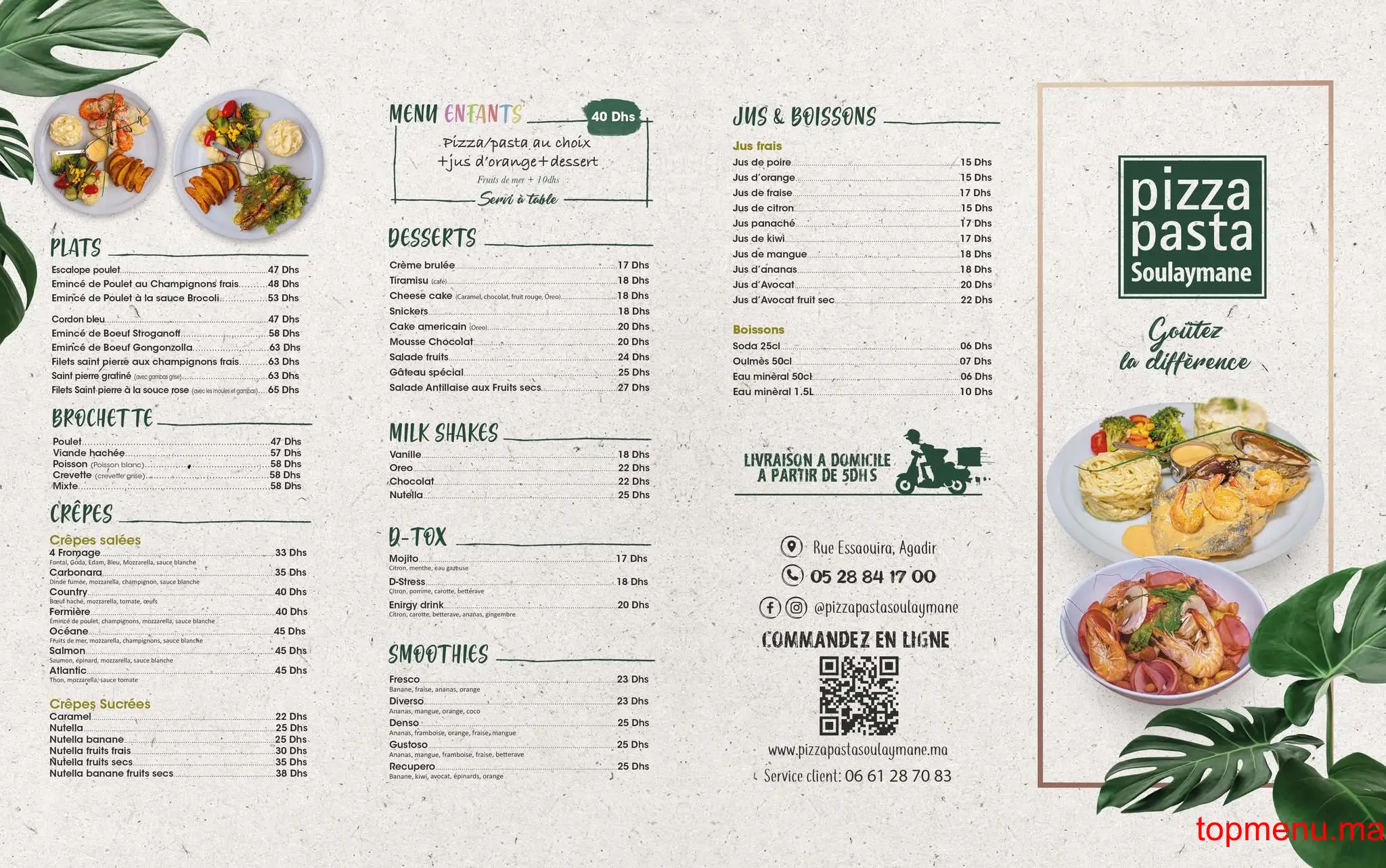 Pizza Pasta Soulaymane menu page 1