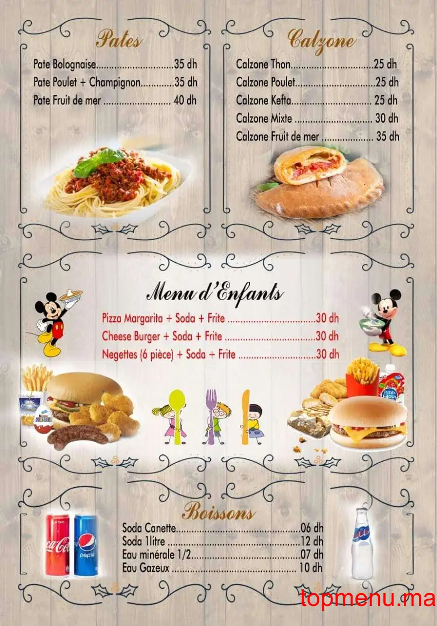 Dinde Land menu page 2