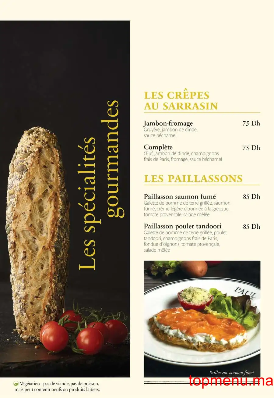 Paul Aéroport menu page 3