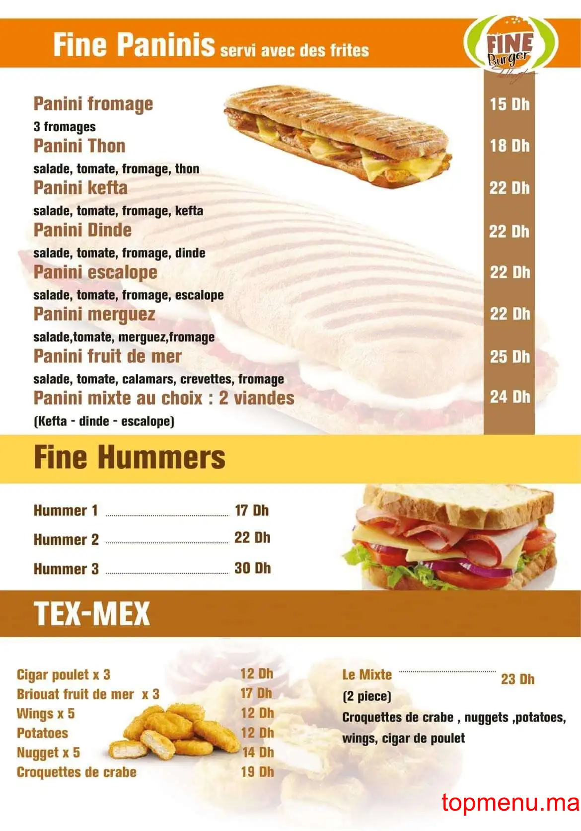 Fine Burger Talborjt menu page 4