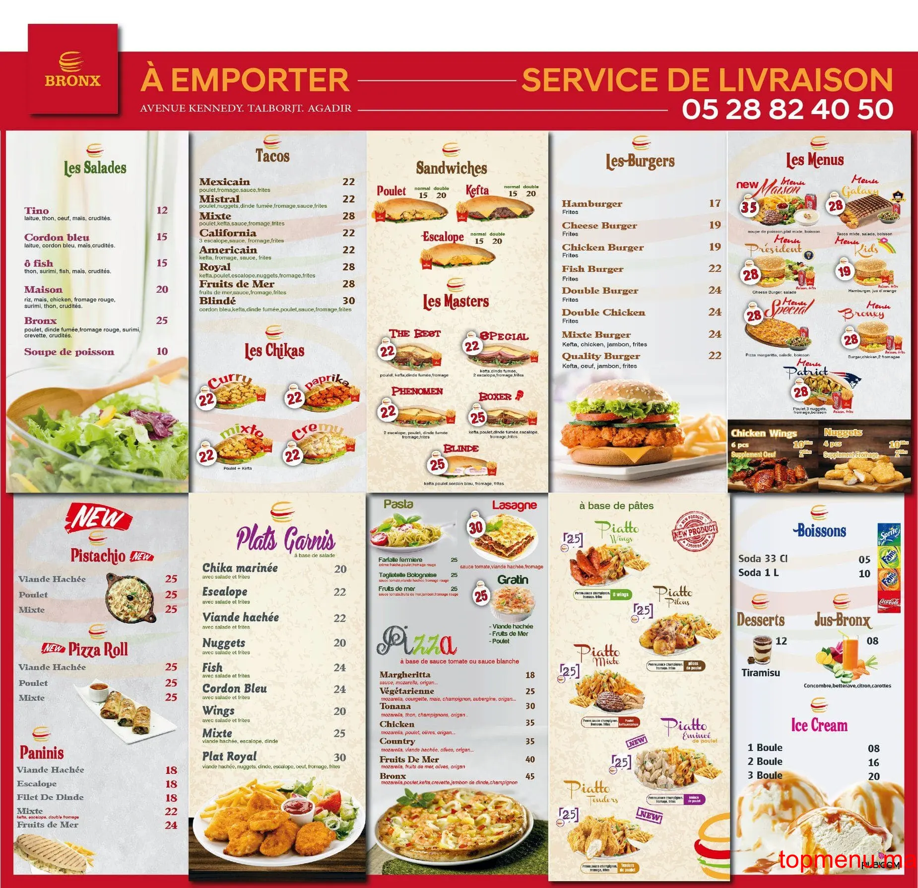 Bronx menu page 1