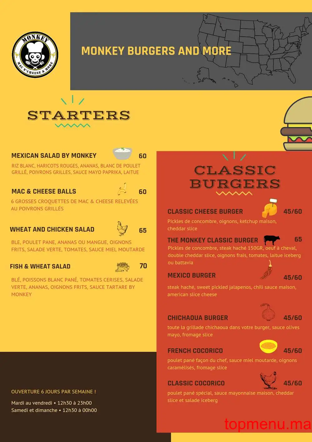 Monkey burgers & more menu page 4