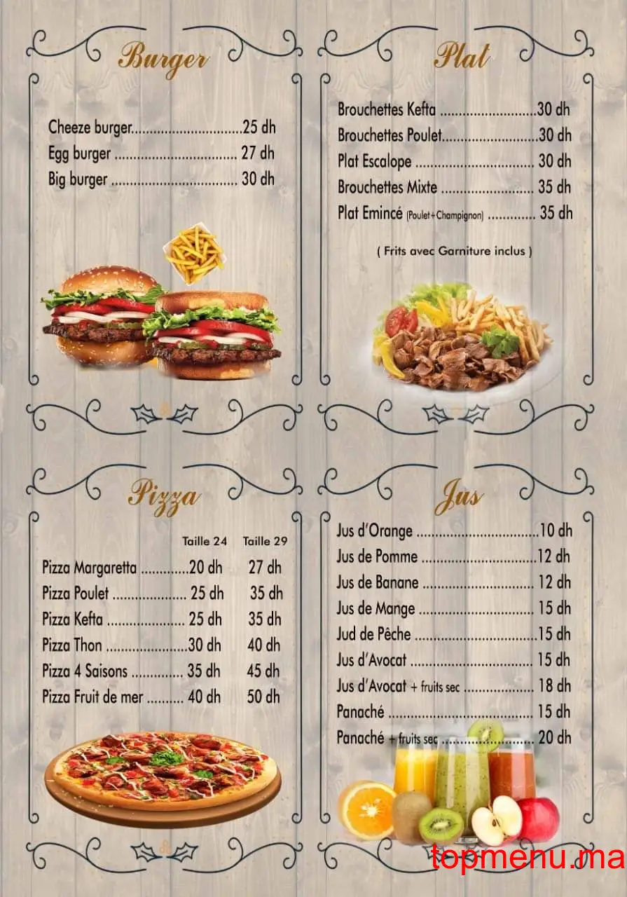 Dinde Land menu page 3