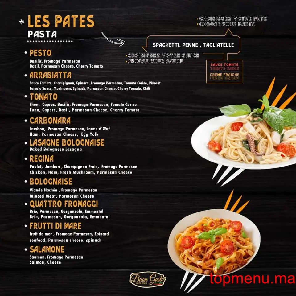 Buon Gusto menu page 1