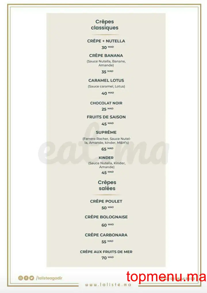 La liste Agadir menu page 6