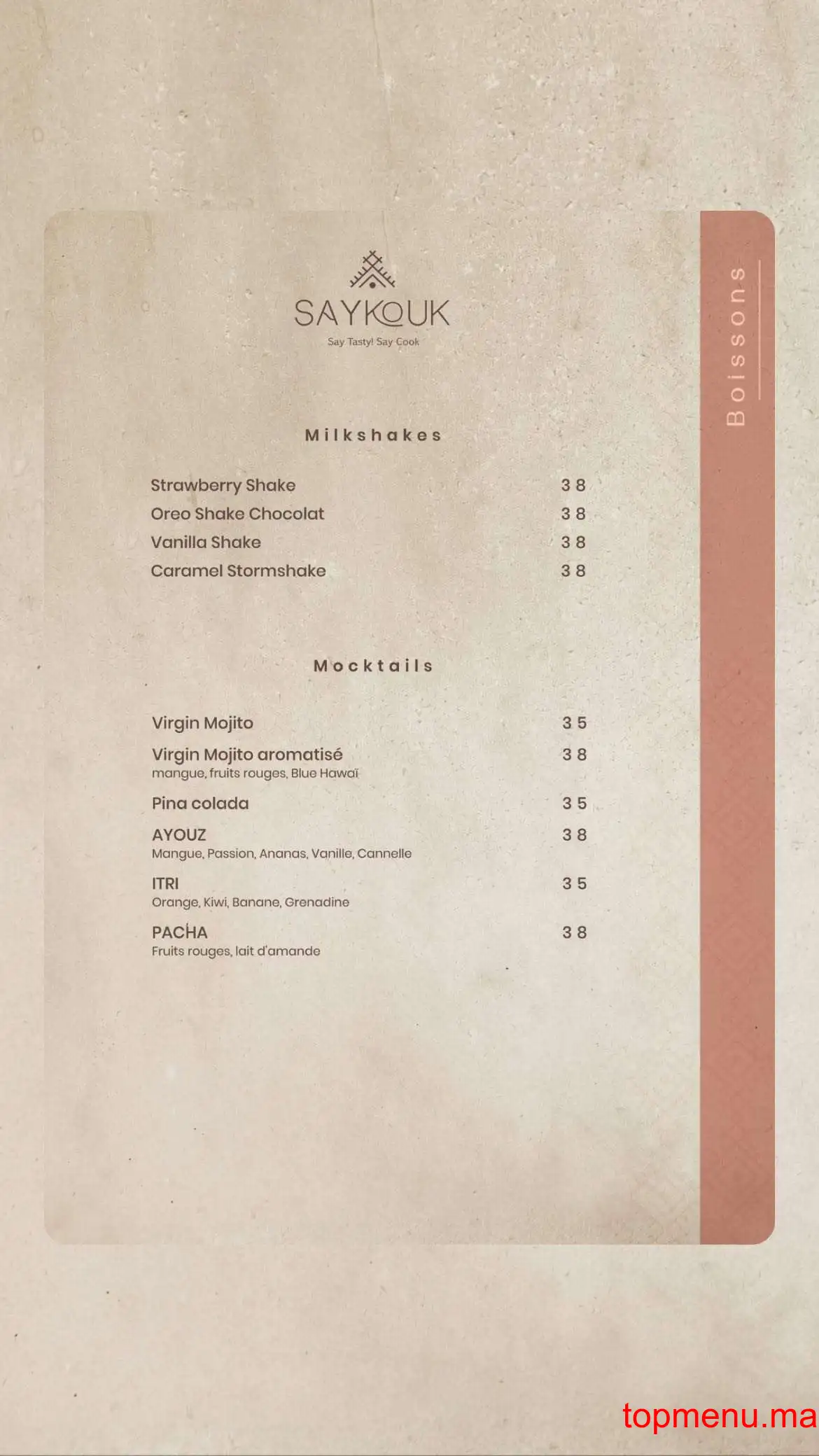 Saykouk Rooftop menu page 6