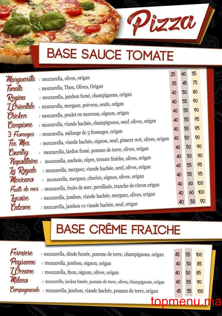 Allo Pizza Tacos menu page 1