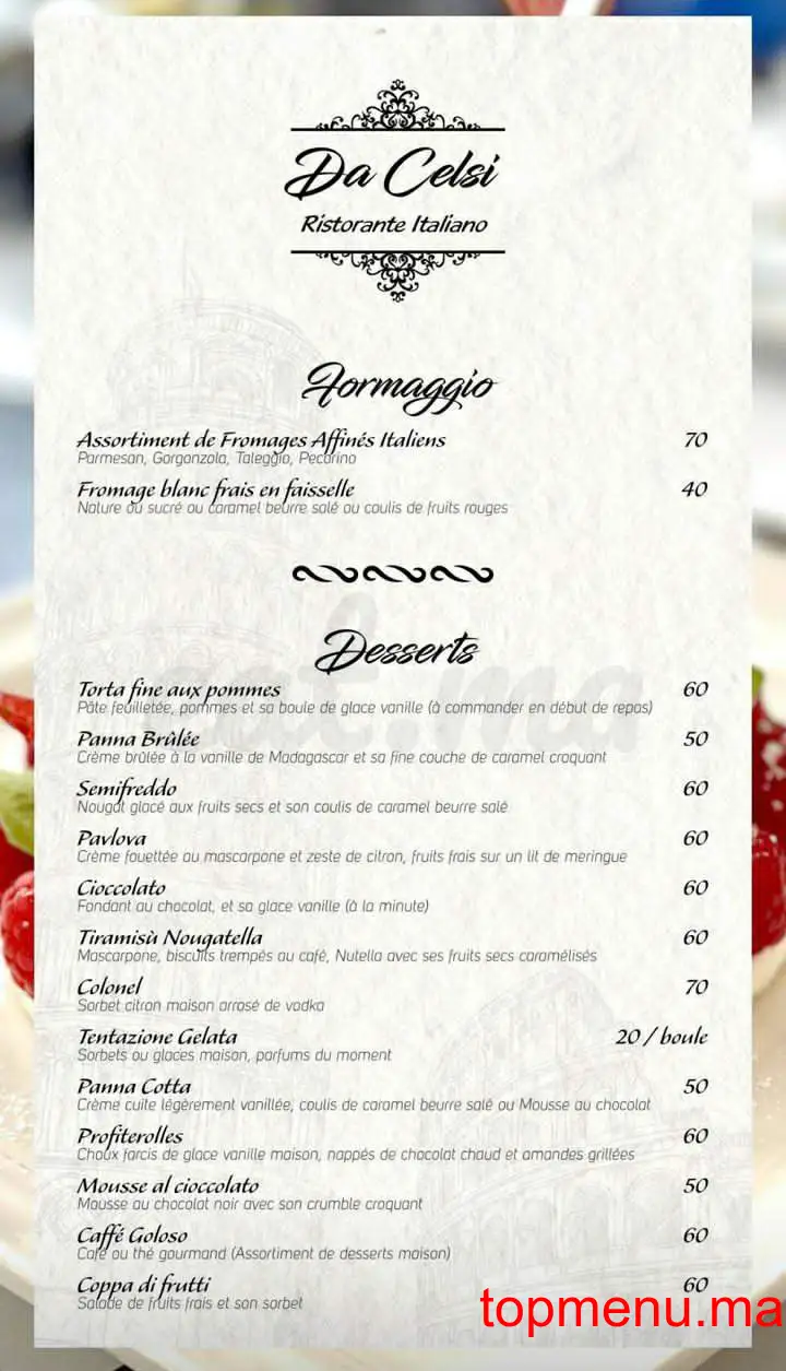 DA CELSI menu page 2