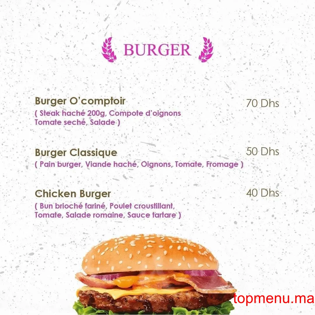 O’Comptoir menu page 1