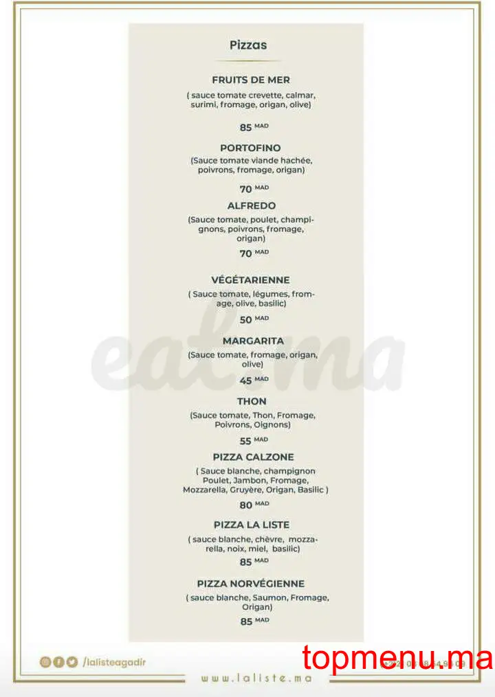 La liste Agadir menu page 4