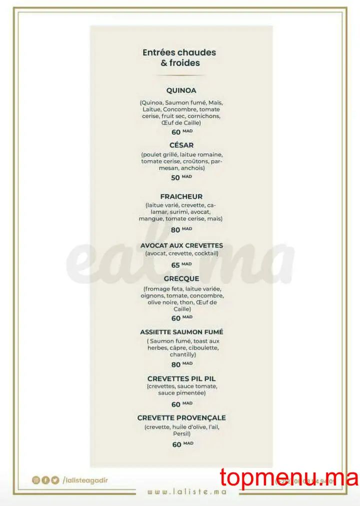 La liste Agadir menu page 10