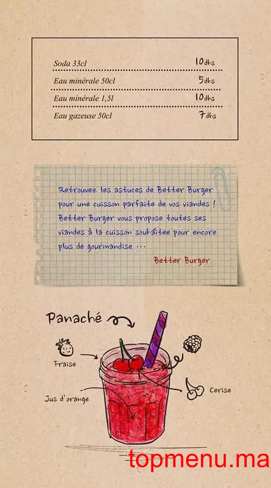 Better Burger menu page 2