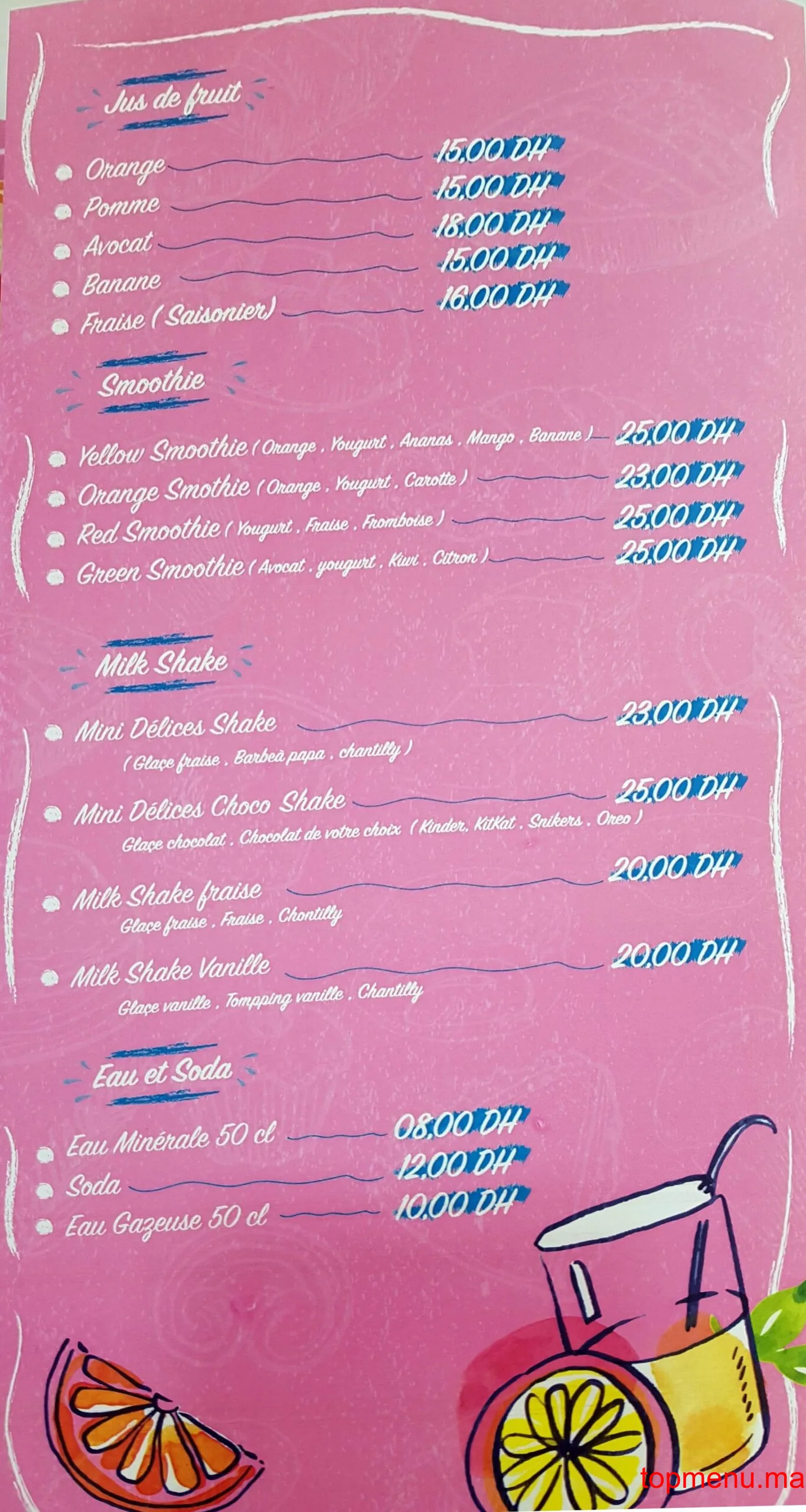 Mini Délices menu page 2