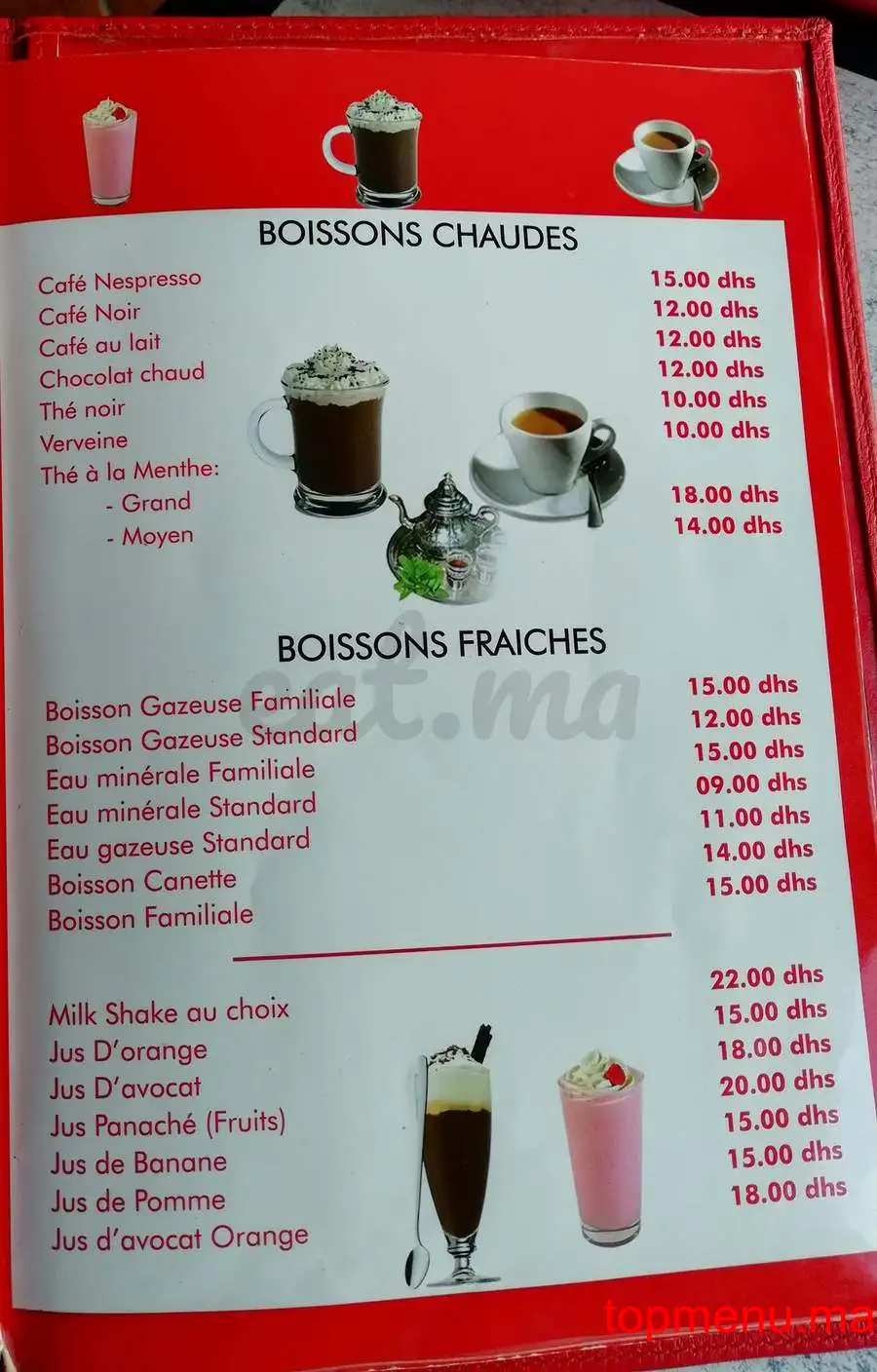 Sodivias Café Restaurant menu page 1