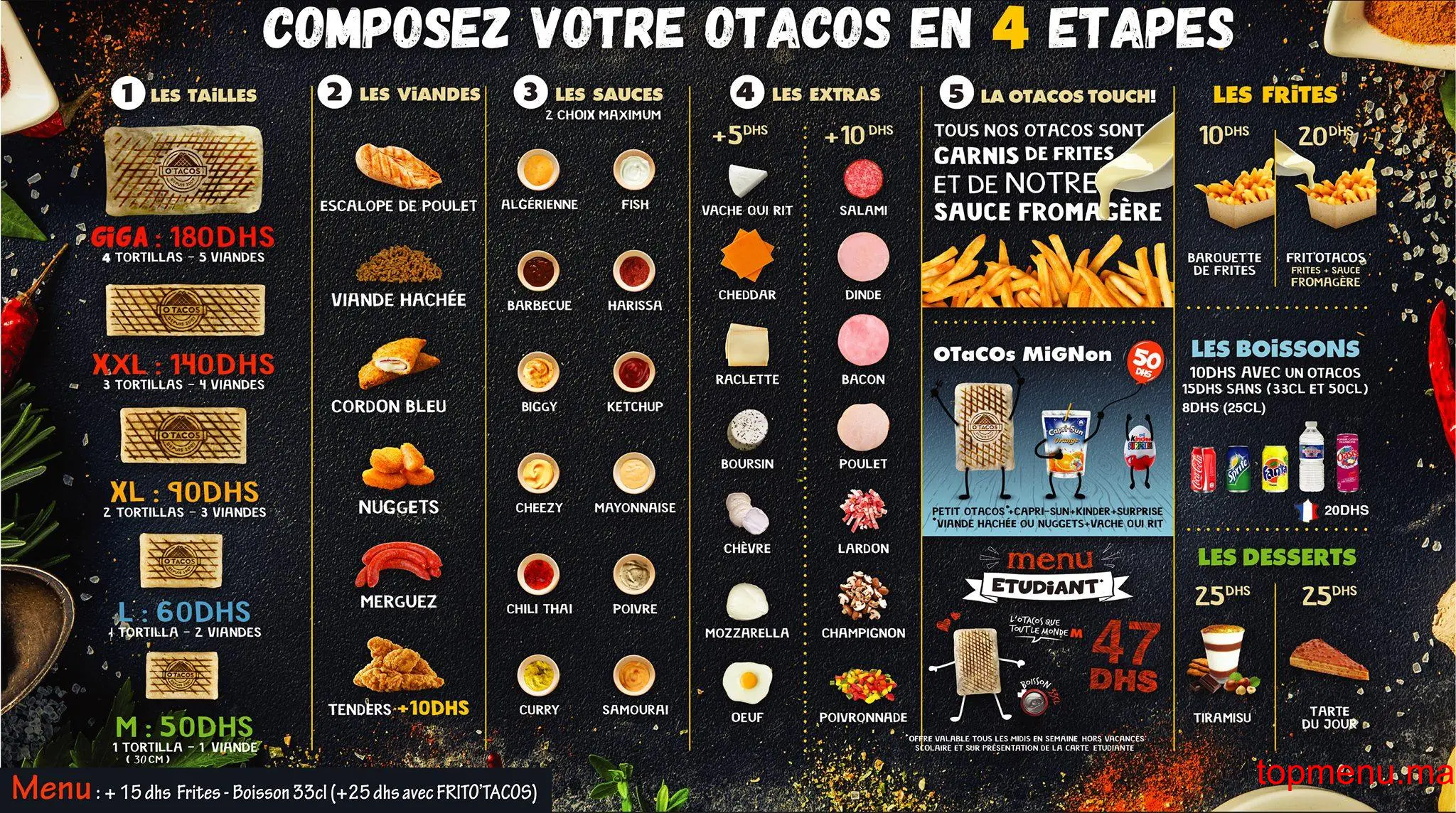 O’tacos menu page 1