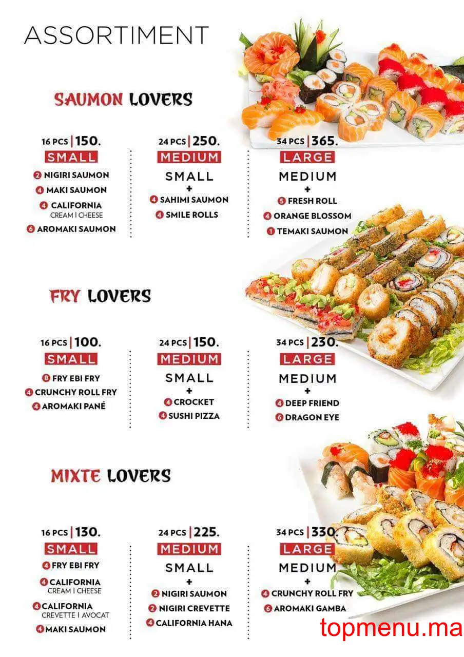 Sushi Fleur De Ming Ville menu page 1