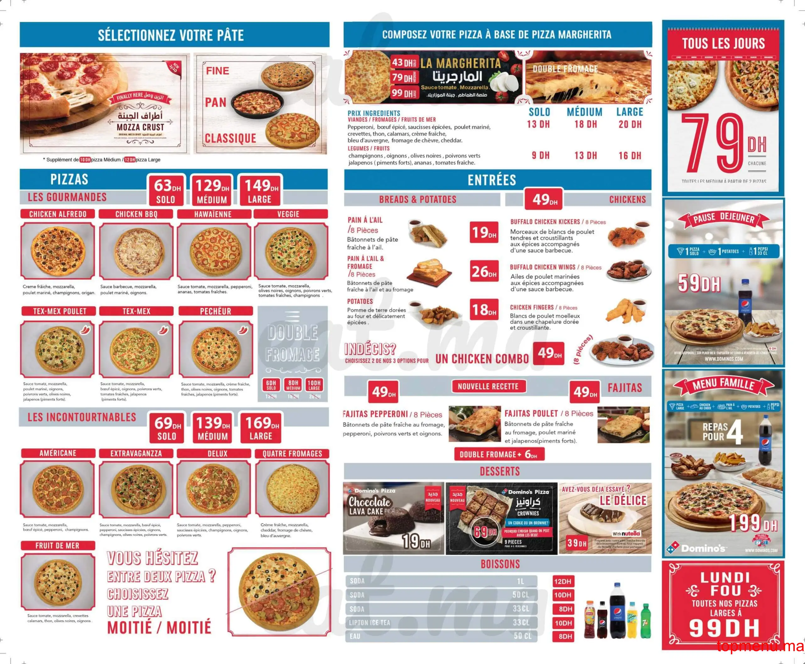 Domino’s Pizza Founty menu page 1