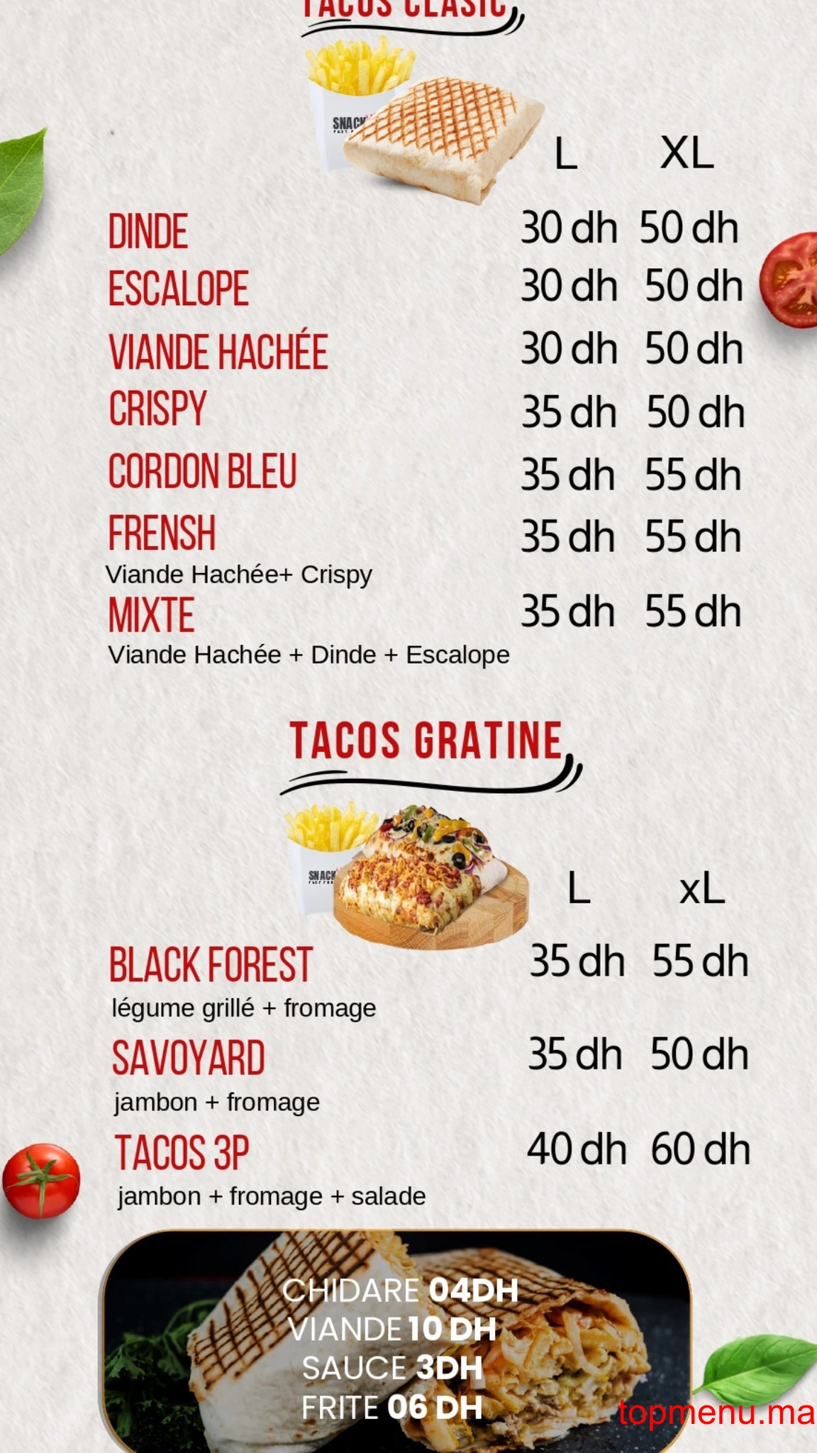 Snack 3P menu page 8