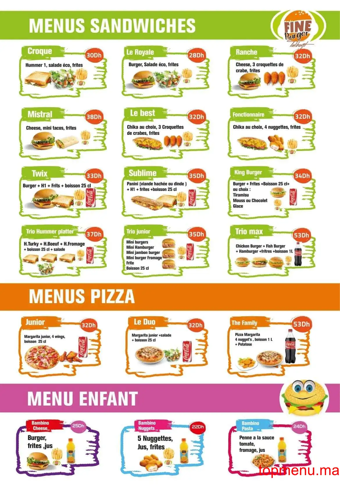 Fine Burger Talborjt menu page 7