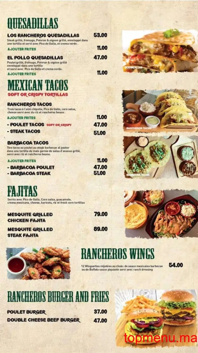 Rancheros menu page 2