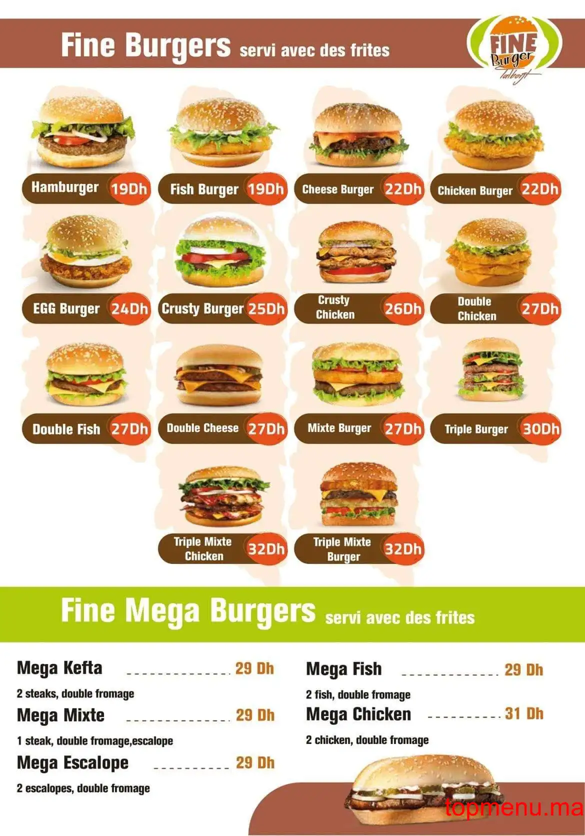 Fine Burger Talborjt menu page 6