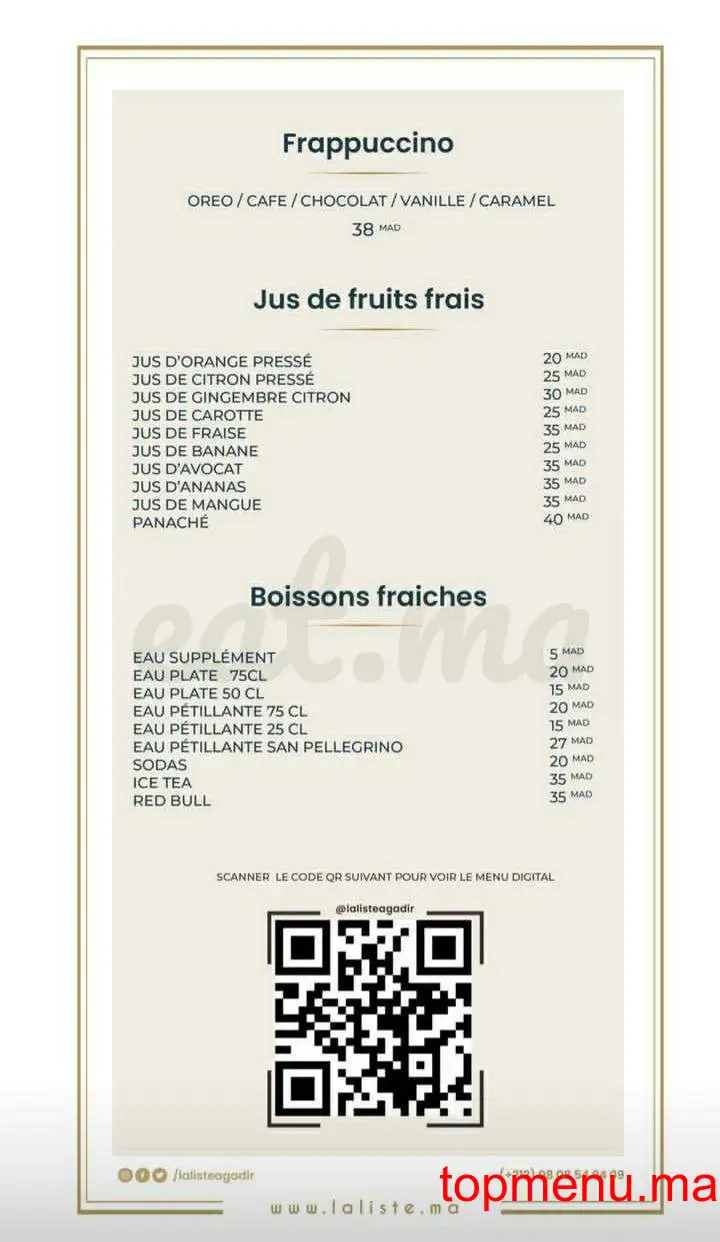 La liste Agadir menu page 9