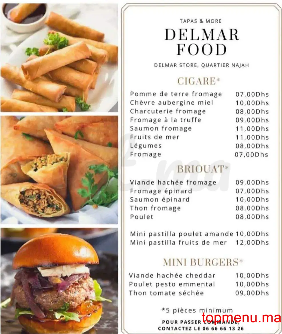 Delmar food menu page 3