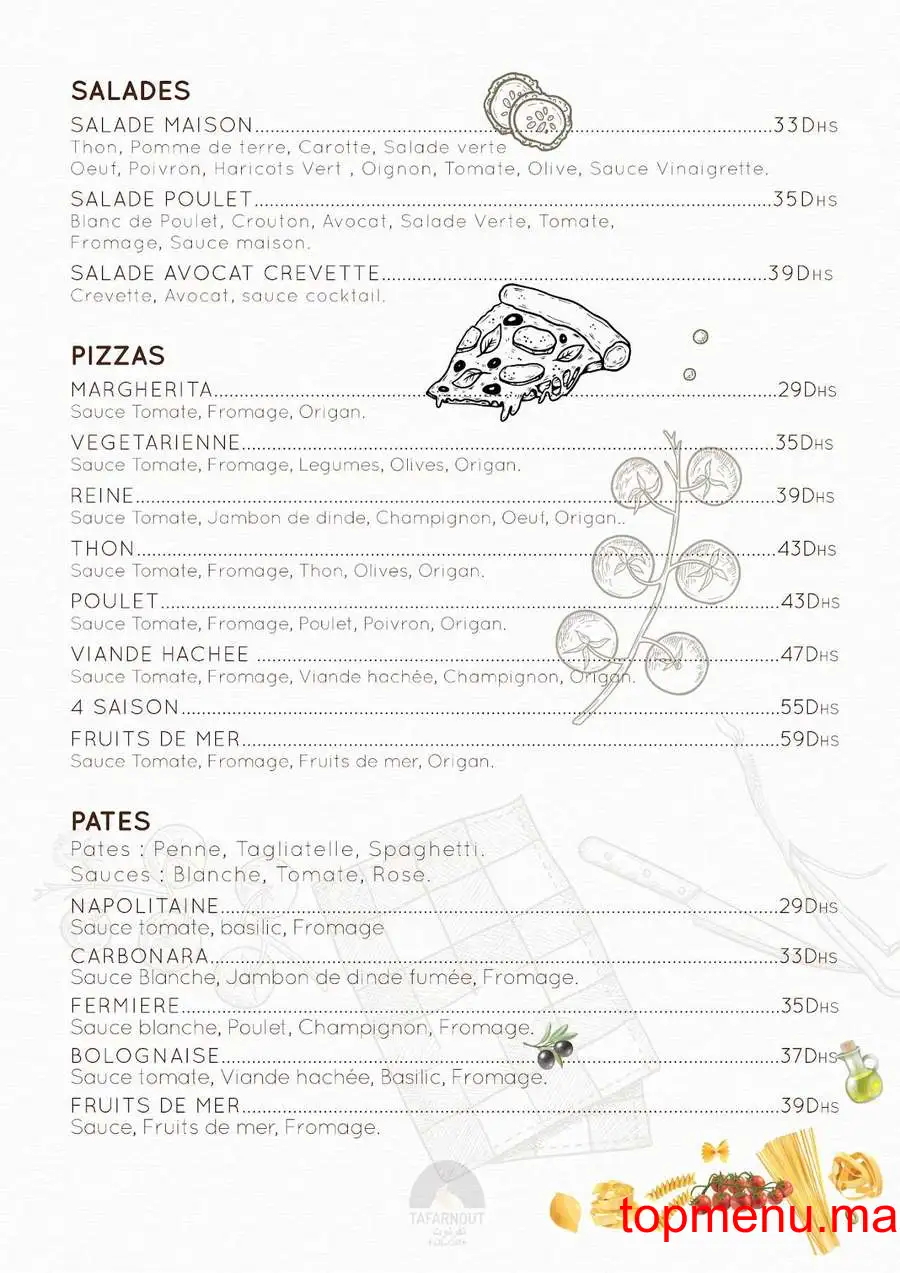 Tafarnout menu page 5