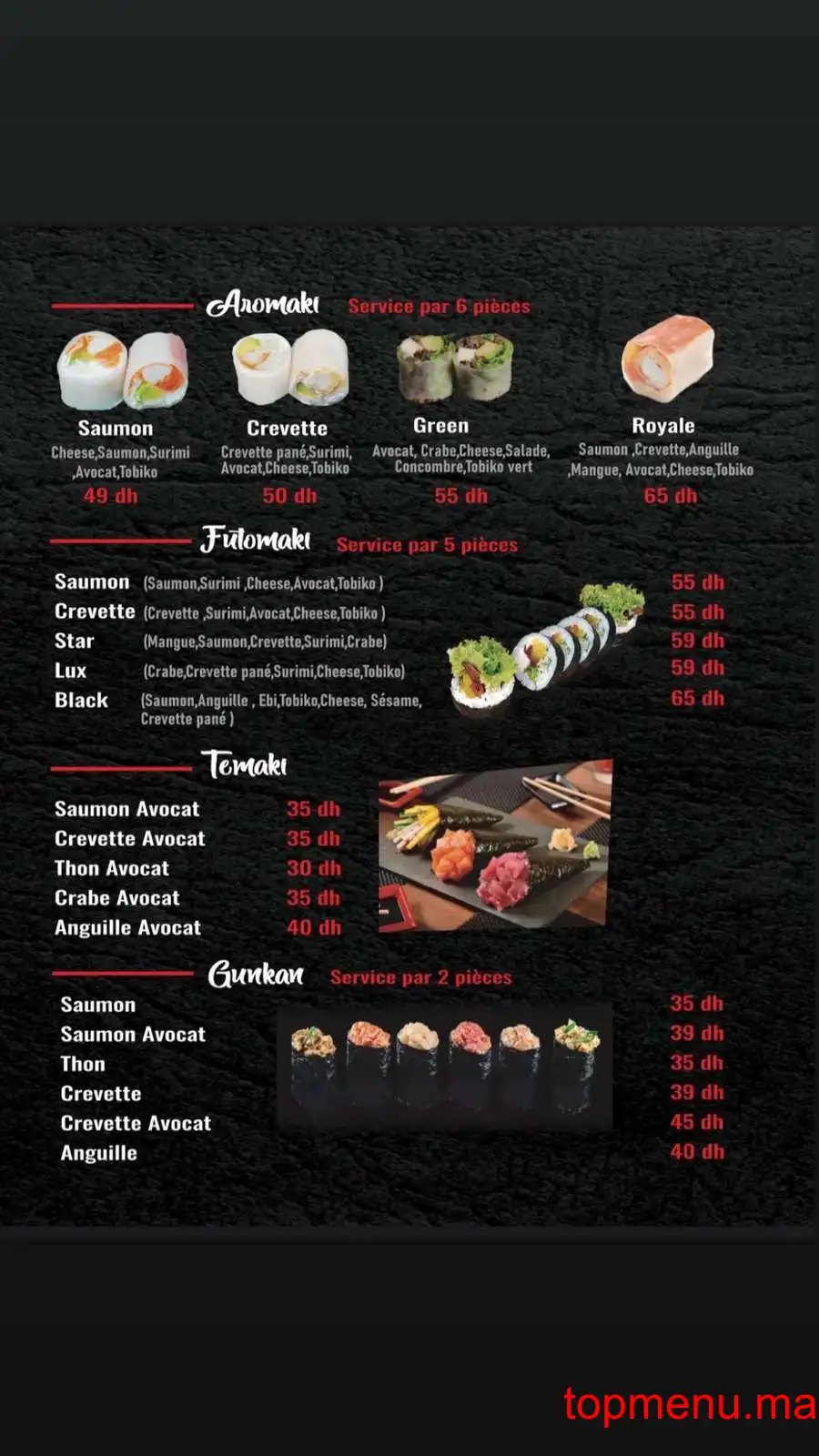 Tori sushi menu page 9