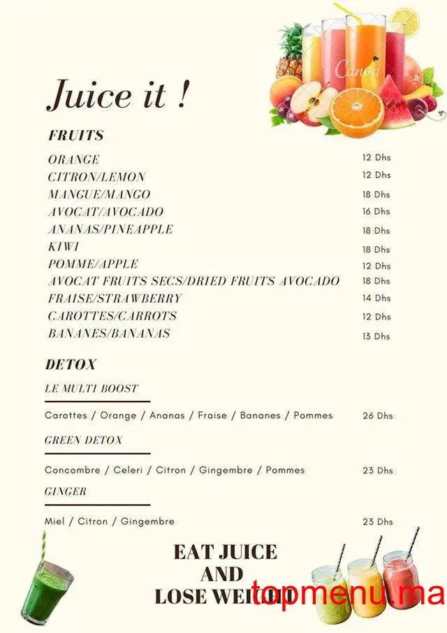 Eat juice menu page 2