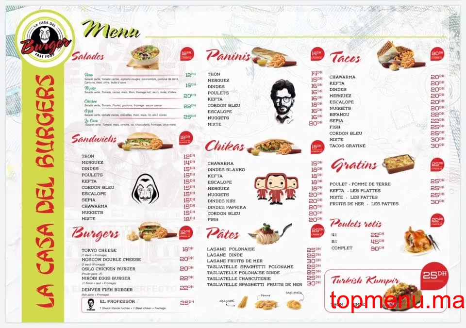 La Casa Del Burgers menu page 2