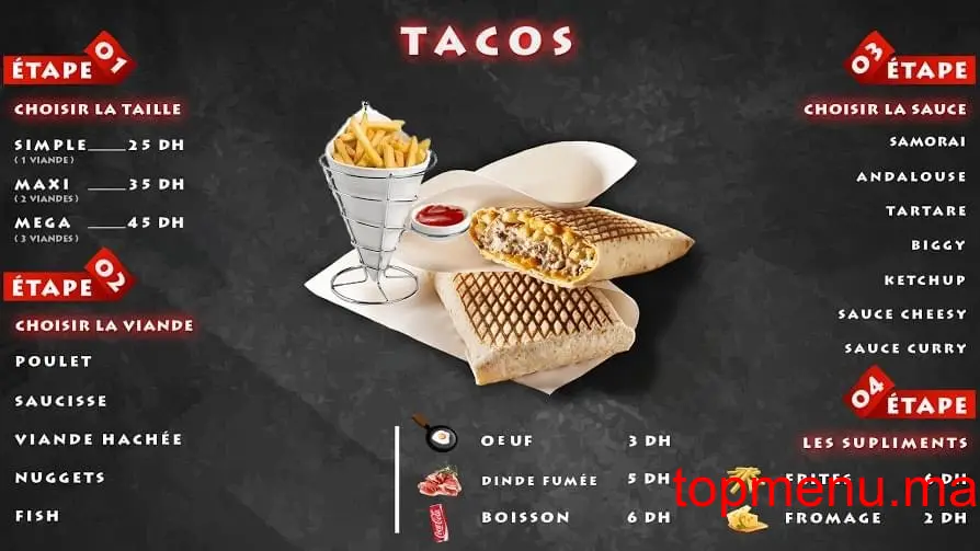 Big Tacos menu page 3