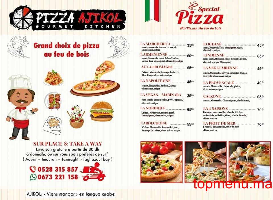 Pizza Ajikol menu page 1