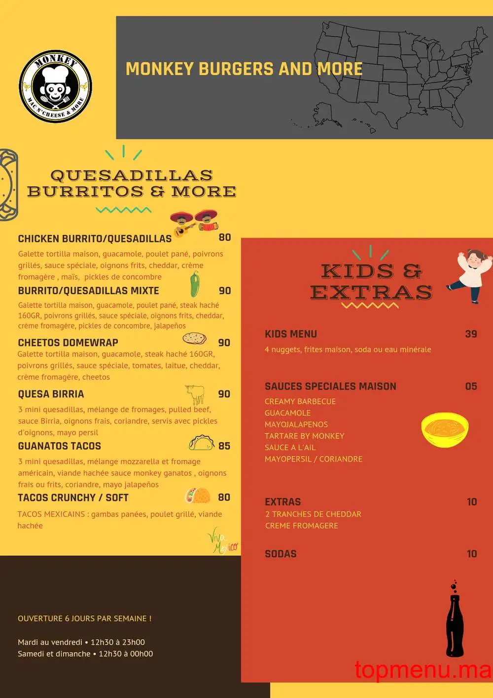 Monkey burgers & more menu page 2