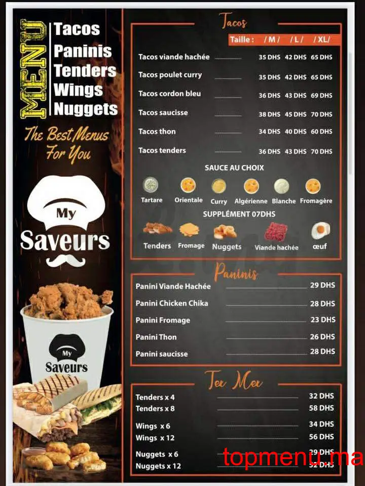 My Saveurs menu page 2