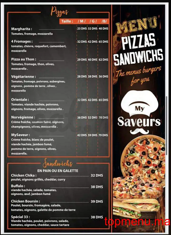 My Saveurs menu page 4