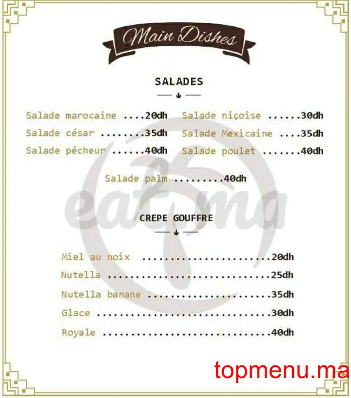 The Palm Coffee menu page 9