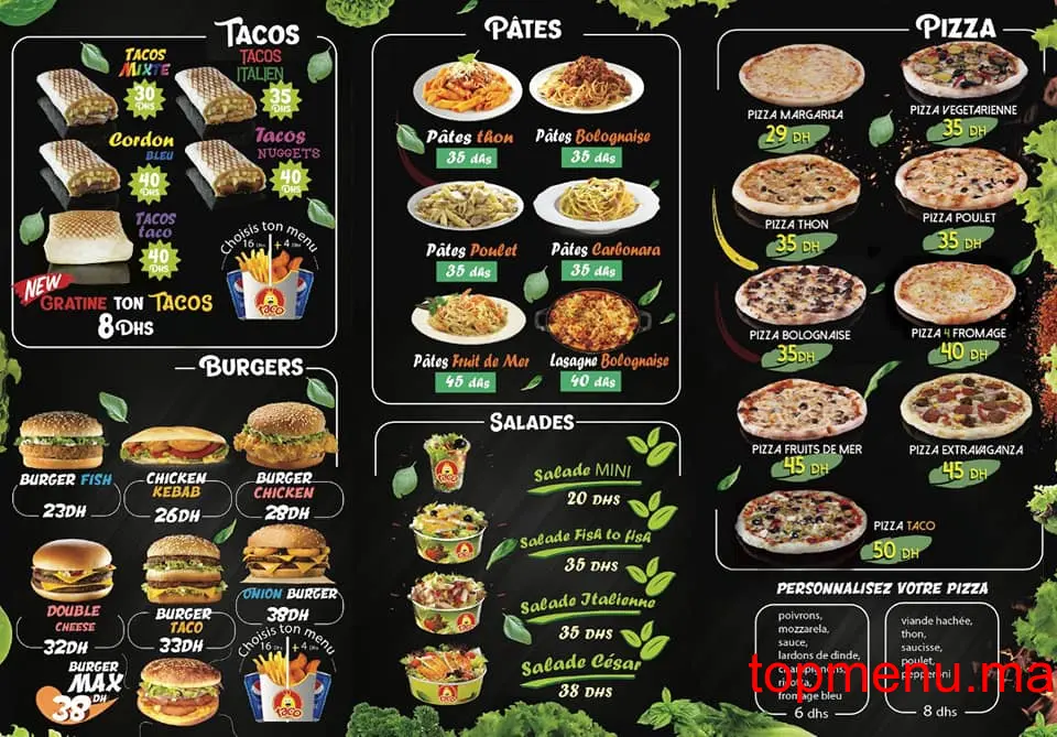 TACO menu page 2