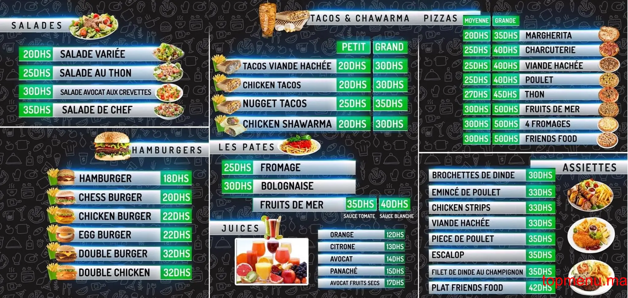 Friends Food menu page 2