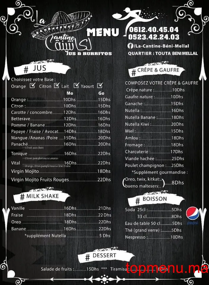 La Cantine menu page 2