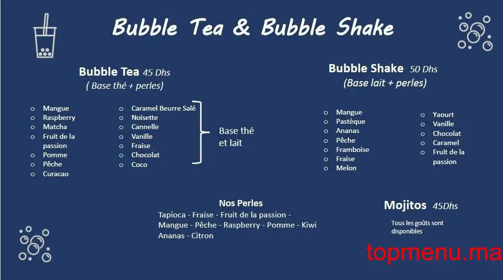 BubbleTea Wadou menu page 2