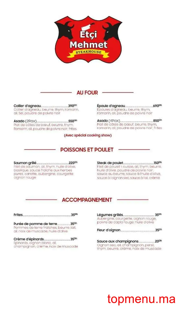 Etçi Mehmet Steakhouse menu page 6