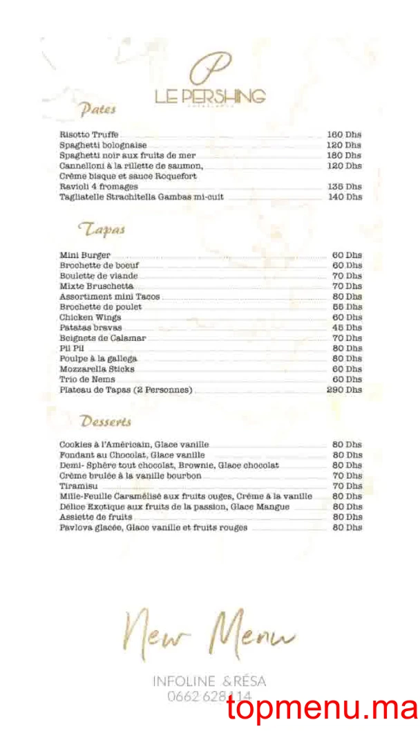 Le Pershing menu page 3