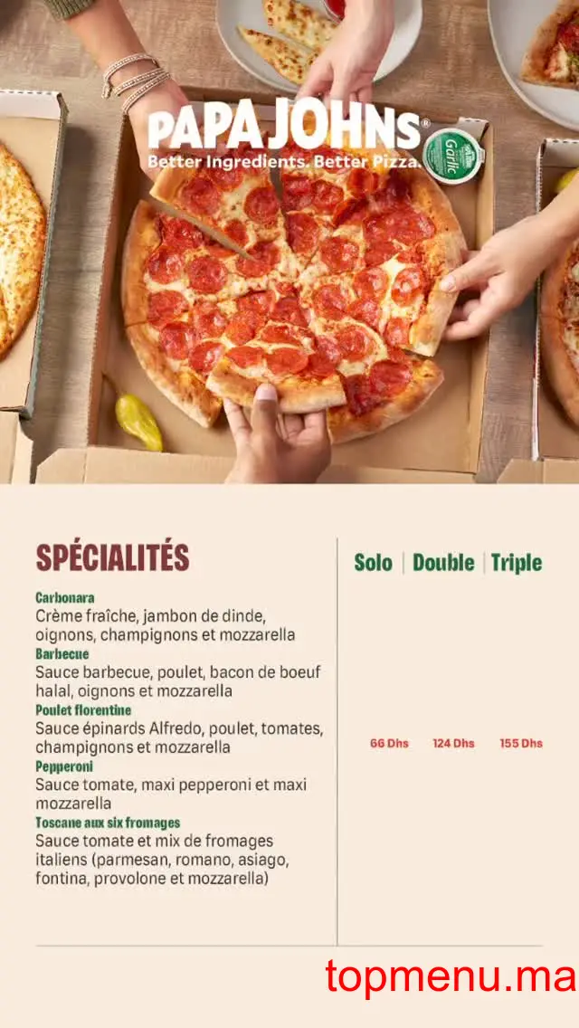 Papa John’s Al Qods menu page 3