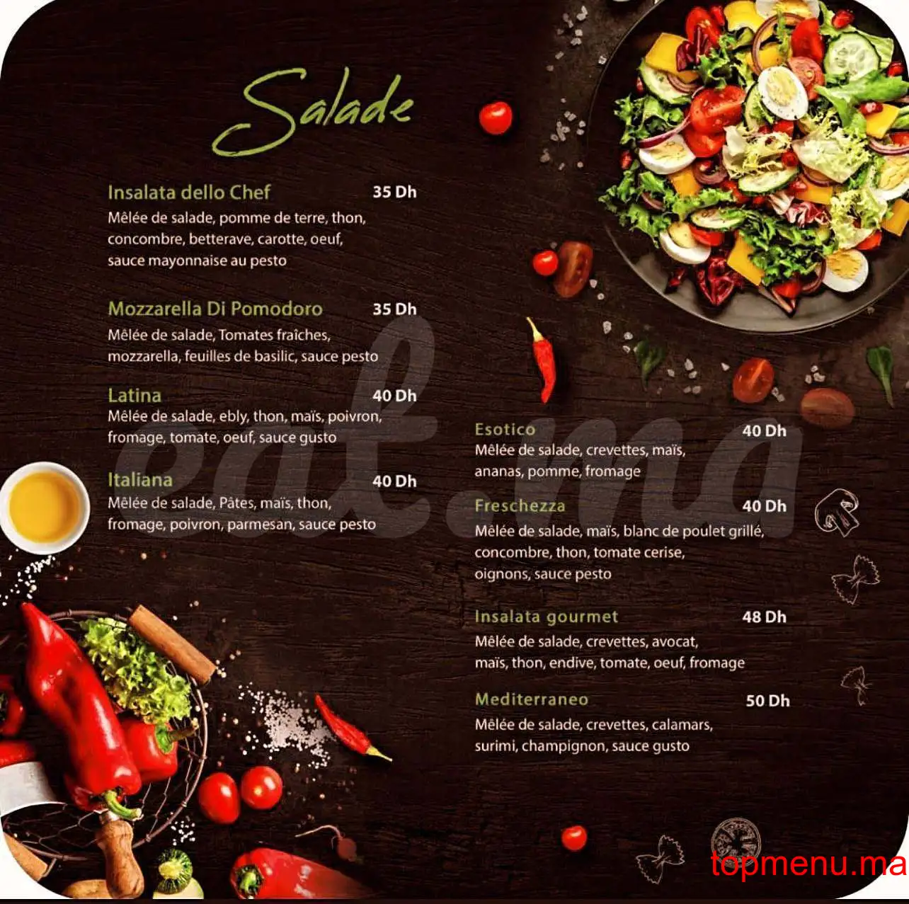 Gusto Pasta menu page 1