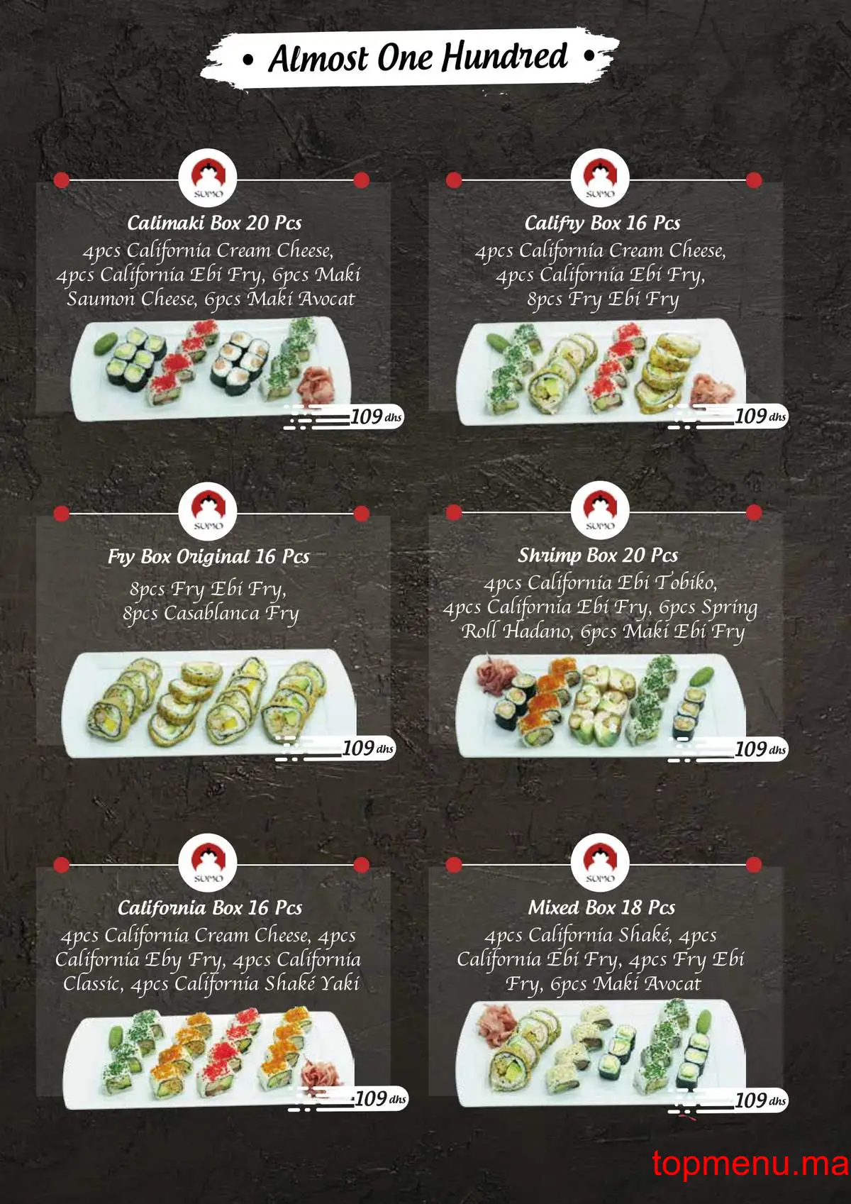 Sumo sushi menu page 3