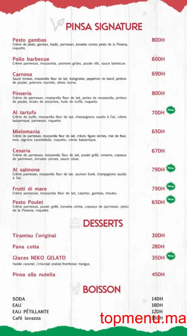 La Pinseria menu page 2