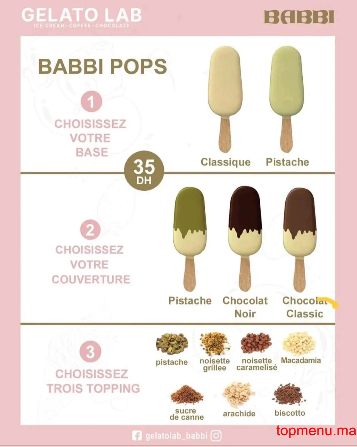 Gelato Lab menu page 3